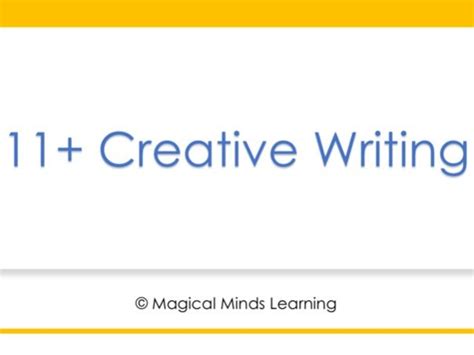 11 Plus Creative Writing Guide Teaching Resources