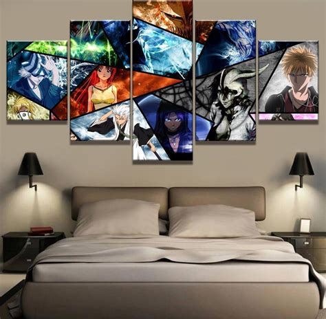 Bleach Characters Poster 3 Anime 5 Panel Canvas Art Wall Decor