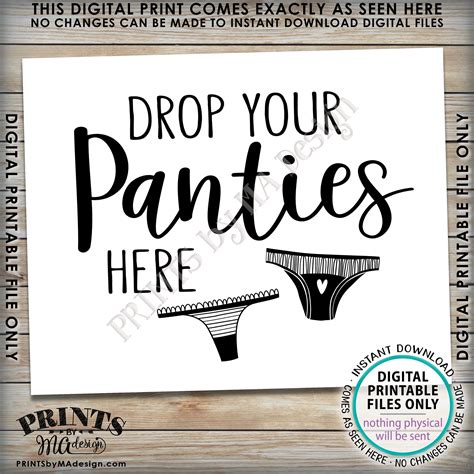 Drop Your Panties Game Free Printable