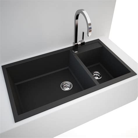 Select blanco sinks available in traditional and modern designs. 3D asset Kitchen Sink Blanco Metra 9 and tap Gessi Quadro