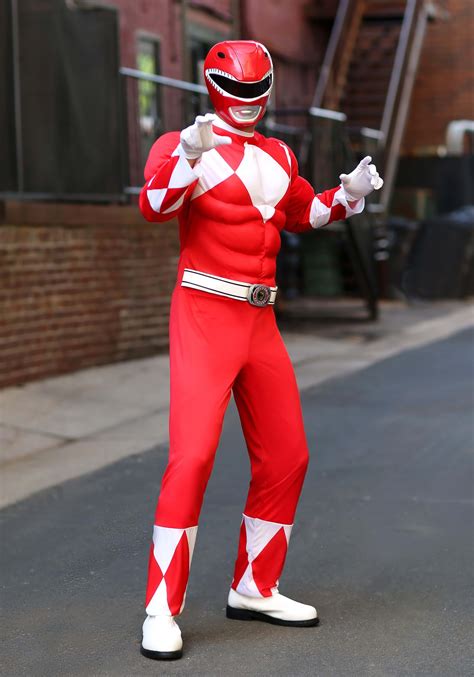 Adult Power Rangers Red Ranger Muscle Costume Power Rangers Costumes
