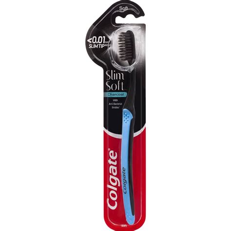 Colgate Toothbrush Slim Soft Charcoal Infused 1 Pack Woolworths