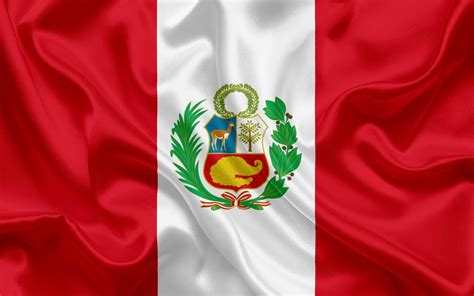 Peruvian Bandera Bandera Nacional El Perú La Seda Textura Bandera