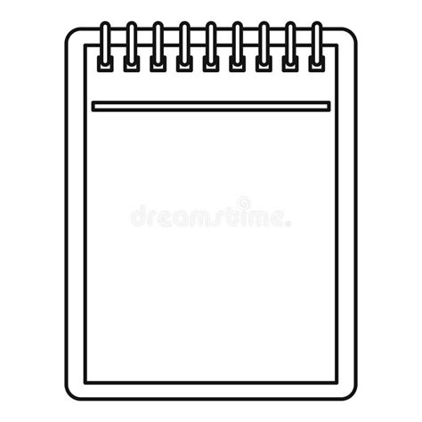 Blank Spiral Notepad Icon Outline Stock Vector Illustration Of Empty