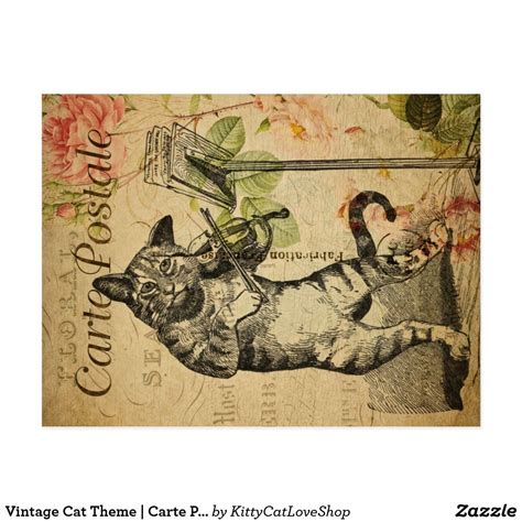 Vintage Cat Theme Carte Postale Cat And Fiddle Postcard
