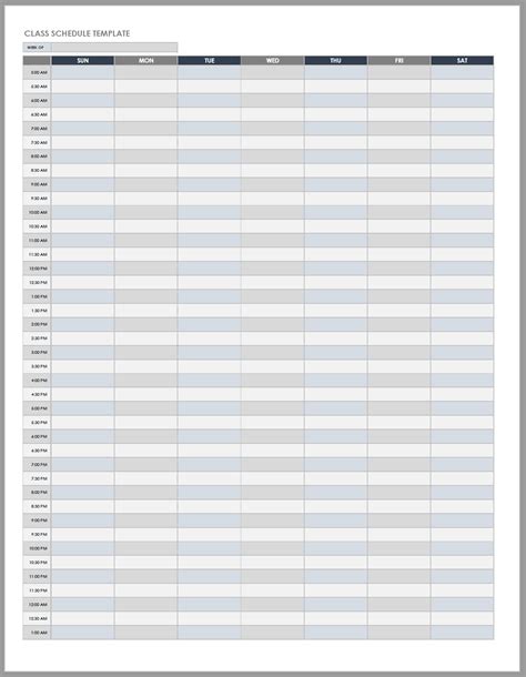 Printable Blank Daily Schedule Template