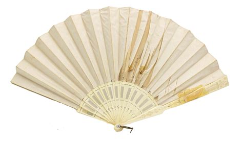 American Victorian Beige Silk Hand Fan