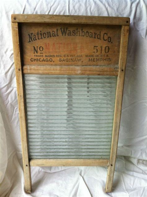 Antique National Washboard Co Glass King Wash Board 510 Mississippi