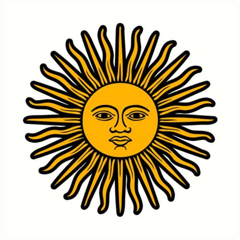 Soleil Sun Argentina Argentine Sol Mayo Art Print By Huggymauve