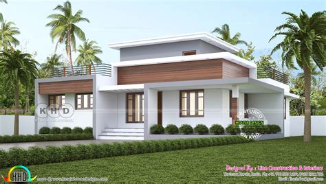 1300 Square Feet 3 Bedroom Flat Roof House Plan Single Floor Kerala