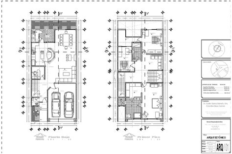 Plano Arquitectonico Diseño Casa Habitación 3 Niveles