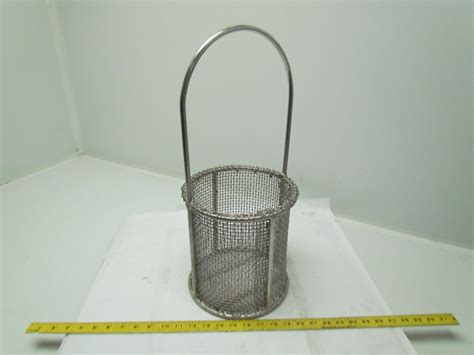 Stainless Steel Round Wire Parts Washer Dip Basket 8 Diameter 8 34