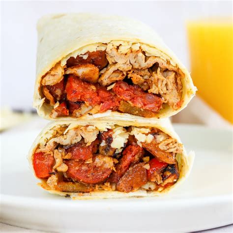 Chorizo Breakfast Burrito With Egg And Peppers Curlys Cooking