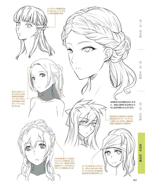Anime Hairstyles Drawing Hair Tutorial Drawing Reference Manga Hair