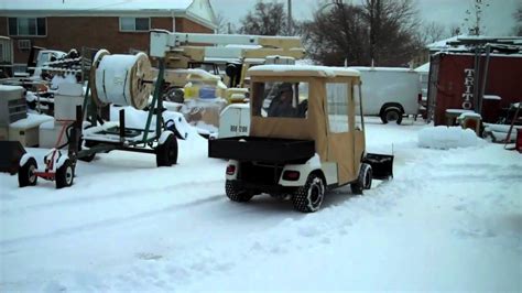 Power Equipment Solutions Golf Cart Snow Plow Youtube