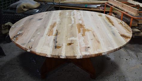 Rugged, Rustic Round Tables From Reclaimed Lumber