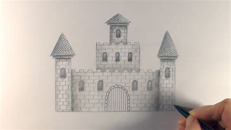 How To Draw A Medieval Castle Easy Step By Step Castl