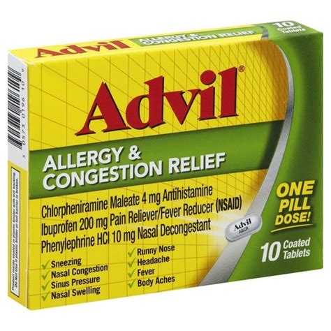 Advil Allergy And Sinus Medication 10 Ct Instacart