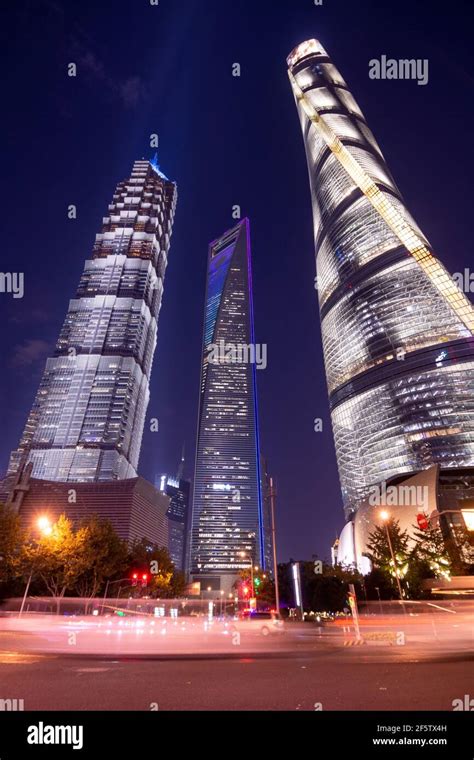 Three Highest Buildings Of Shanghai Jin Mao Tower Shanghai World Financial Center And Shanghai
