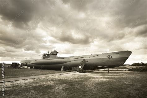 German Submarine U 995 Dramatic Sky Storm Clouds Museum Ship Laboe