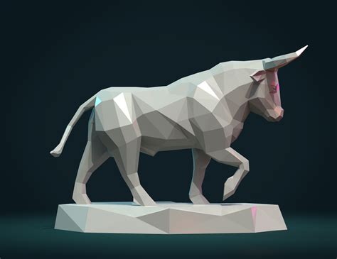 Bull Sculpture 3d Print Ready Flippednormals