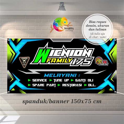 Size 150x75 Spanduk Banner Bengkel Racing Keren Murah Lazada Indonesia