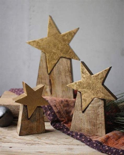 Wooden Star On Base Set3 Wooden Christmas Crafts Christmas Wood