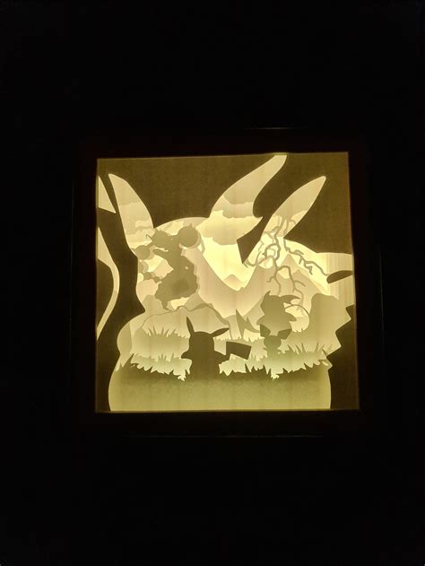 D.I.Y. Pikachu Battle Shadow Box Pokemon Light Box SVG File - Etsy UK