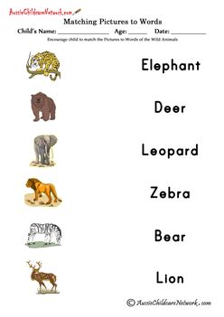 Animal worksheets will get your kindergartener excited about learning! sight word games Wild Animals | Animals wild, Zoo animals ...