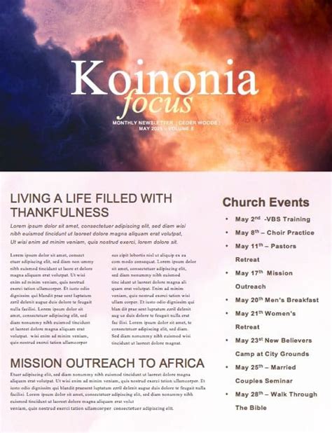 Sharefaith Media Pentecost Red Clouds Church Newsletter Sharefaith