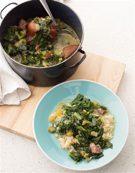 Pour in the water and apple cider vinegar and bring to a simmer. Collard Green Gumbo with Ham Hock | Southern recipes ...