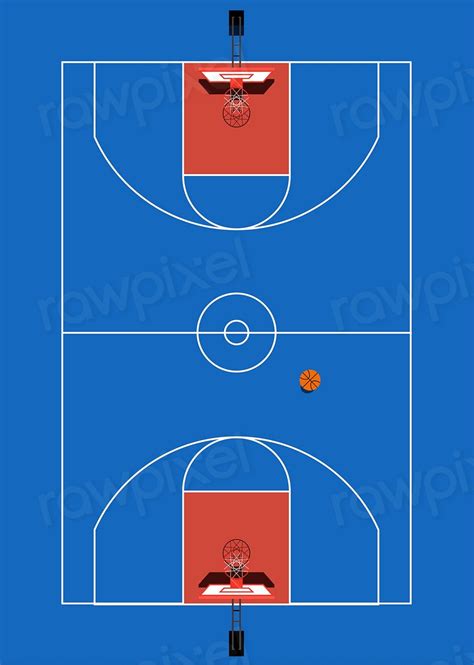 Aerial View Basketball Court Premium Vector Rawpixel