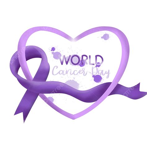 World Cancer Day Hd Transparent World Cancer Day Ribbon In A Heart