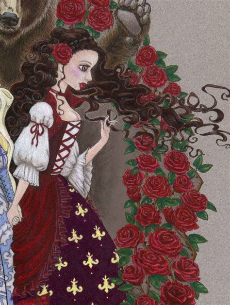 Snow White And Rose Red Fairy Tale Print Etsy