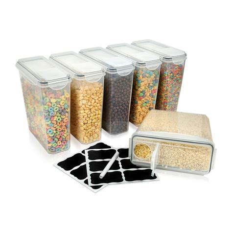 Buy Cereal Containers Storage Set Large 6 Pack Airtight Food Storage Containers For Kitchen