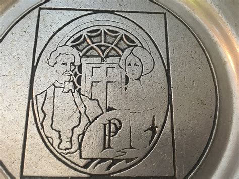 Pittypat's Plate Vintage Pewter Souvenir, Downtown Atlanta GA
