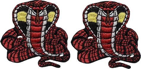 Pair Of 2 Snakes Embroidered Patches Iron On Applique Snake