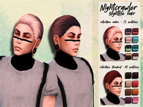 Sims 4 Hairs The Sims Resource Nightcrawler`s Nightlife Hair