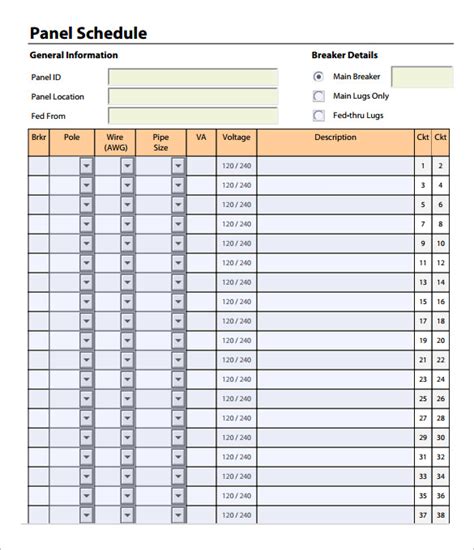 A microsoft excel template for a structured checklist with the option to check and uncheck by double clicking. Electrical Panel Label Template Excel | printable label ...