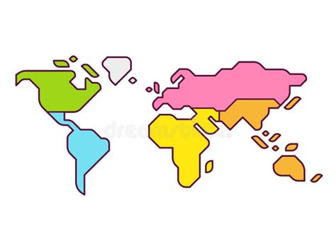 Continentes Del Mapa Del Mundo Ilustración Del Vector Ilustración De