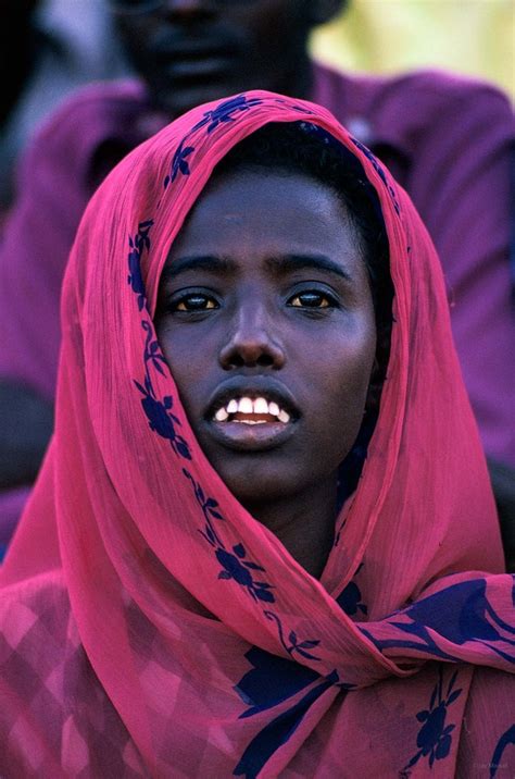 Young Woman Closeup, Magenta, Purple Background, Somalia - Jay Maisel
