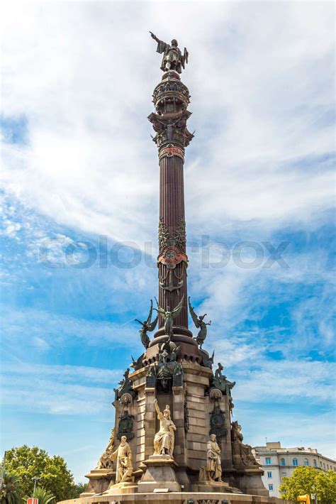 Monument Of Christopher Columbus In Barcelona Stock Image Colourbox