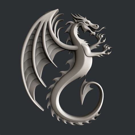 3d Stl Models For Cnc Router Dragon Etsy