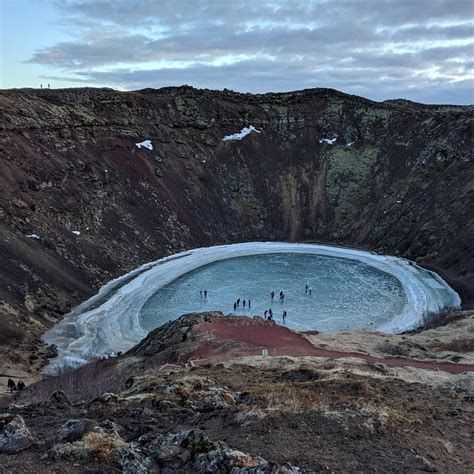 Kerið Volcanic Crater Lake Golden Circle Iceland Iceland Bird Bath