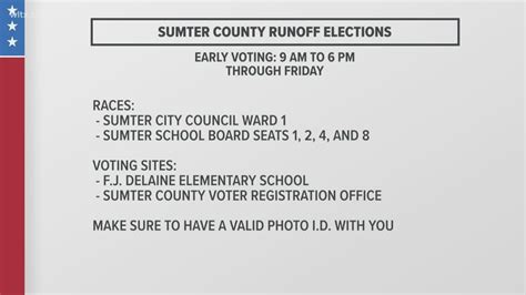Early Voting Underway In Sumter County Saluda County Runoff Elections