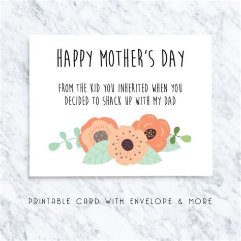 Maybe you can't gift her a full night's sleep, but anything that's close to gifting her a break is something she'll really cherish. Funny step mother card, stepmom gift, step mom card ...