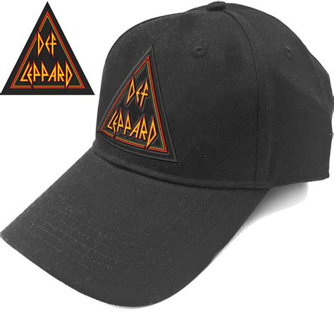Def Leppard Triangle Logo Black Osfa Baseball Cap Burning Airlines