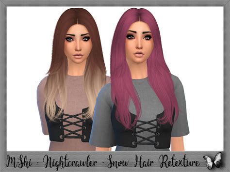 Sims 4 Hairs The Sims Resource Nightcrawler`s Snow Hair Retextured