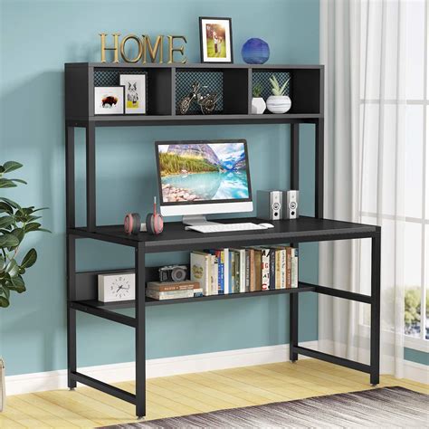 Buy Tribesigns 47 Inch Computer Desk With Hutch And Bookshelf Home