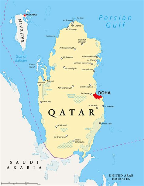 Qatar Map Guide Of The World